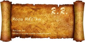 Rozs Réka névjegykártya